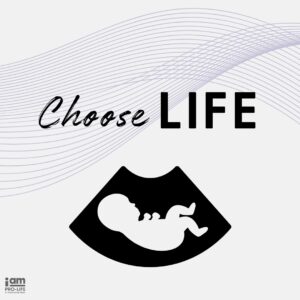 "Alternatives to Abortion" graphic that contains a silhouette of an ultrasound with "choose life" above it.